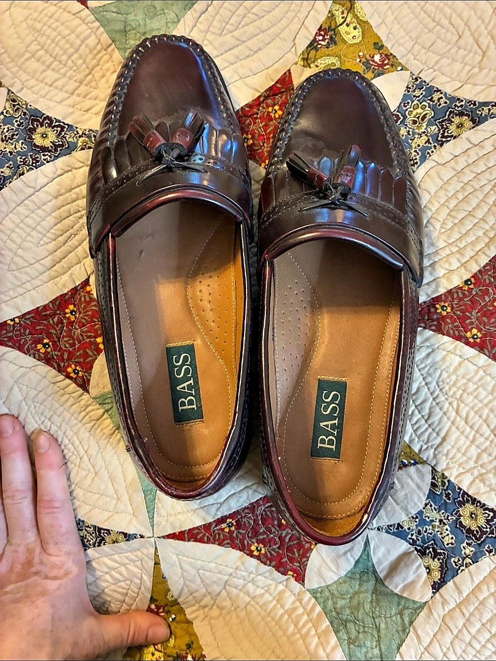 Bass Nelson Leather Tassel Loafers Brown US 9.5 EE